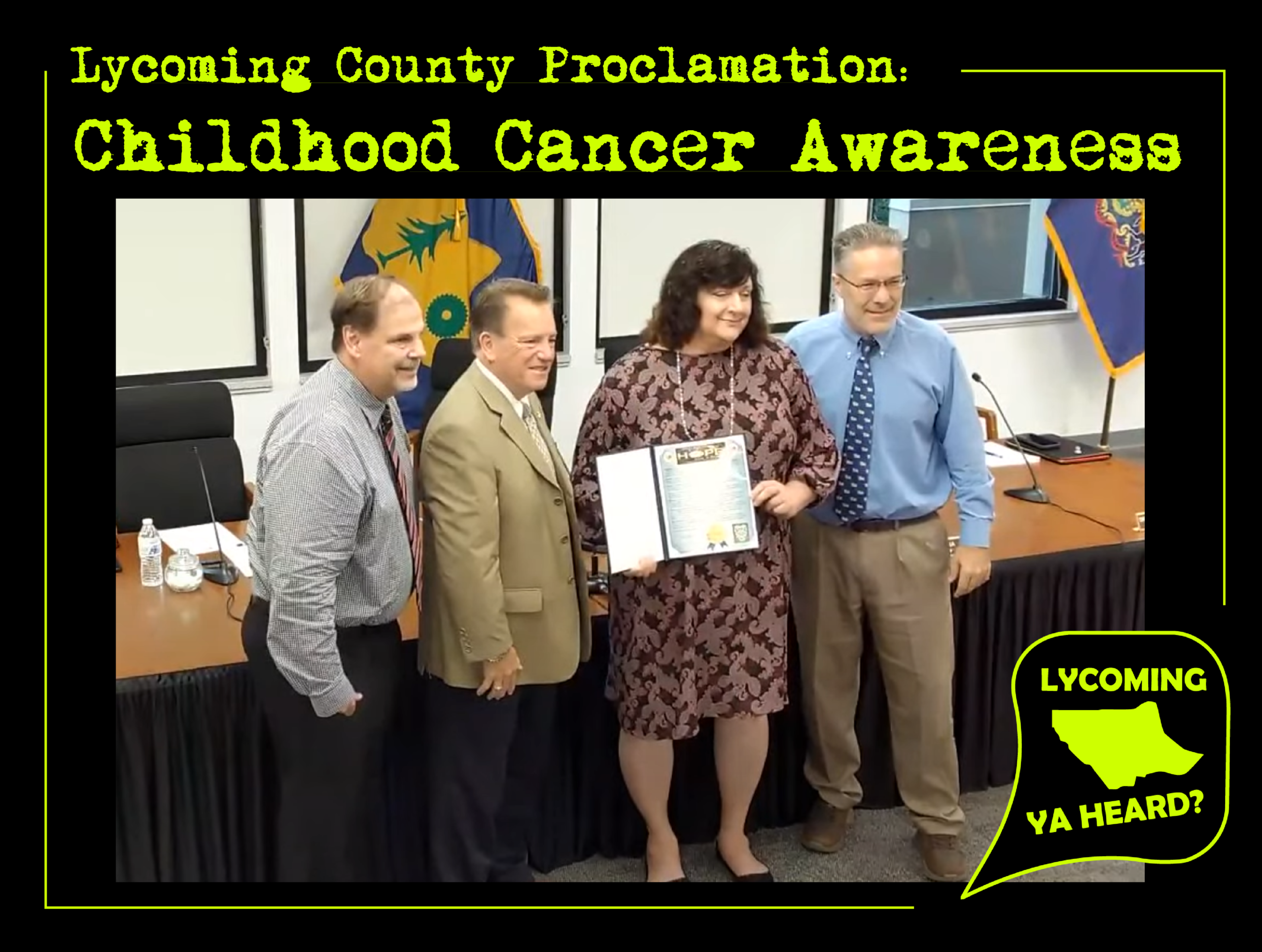 Lycoming County Shines a Light on Childhood Cancer: Commissioner Proclamation